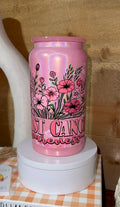 Pink Cancer Awareness Glitter Tumbler | Survivor Strength Courage Hope Cup | Breast Cancer Support Gift