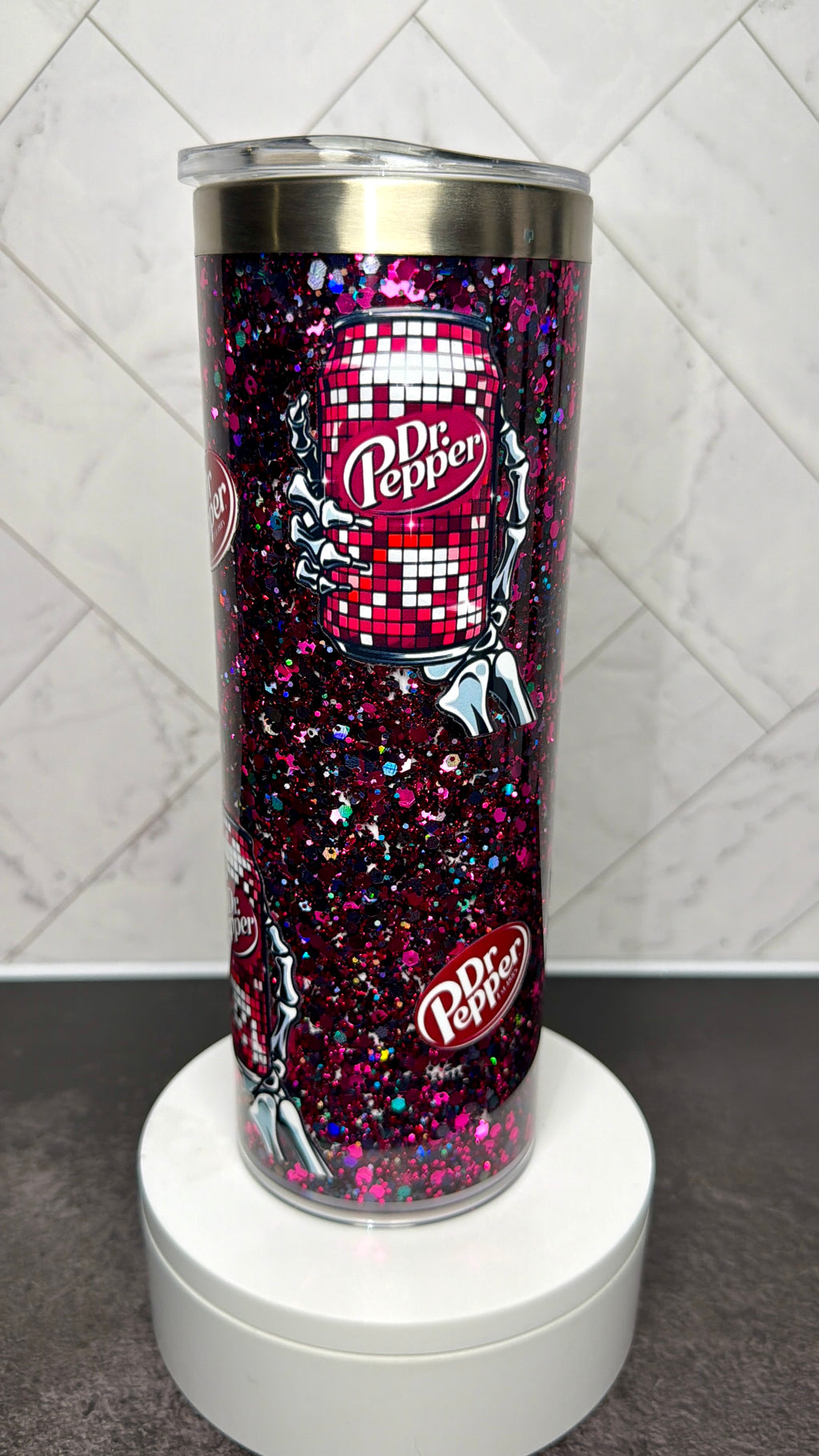 Midnight Cherry Sparkle Tumbler