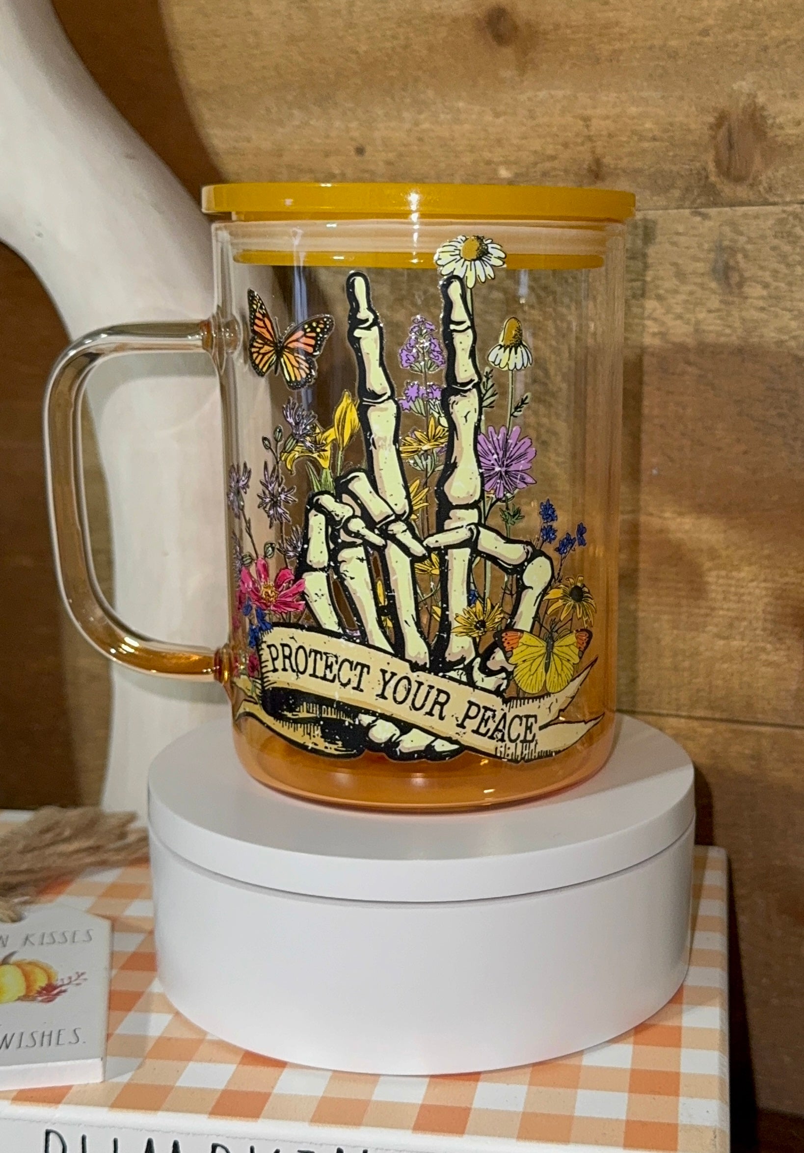 Protect Your Peace Glass Mug with Handle