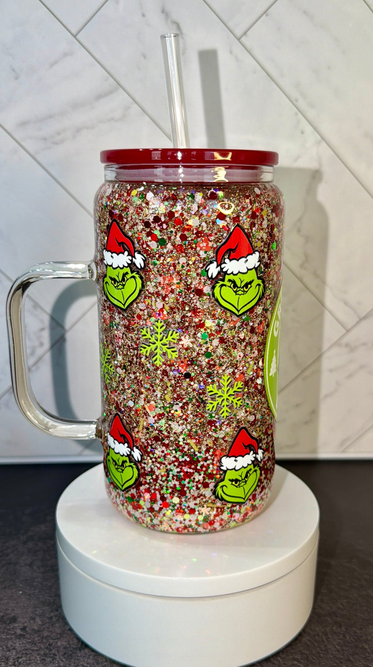 Grinchmas Blend Glass Snowglobe Cup
