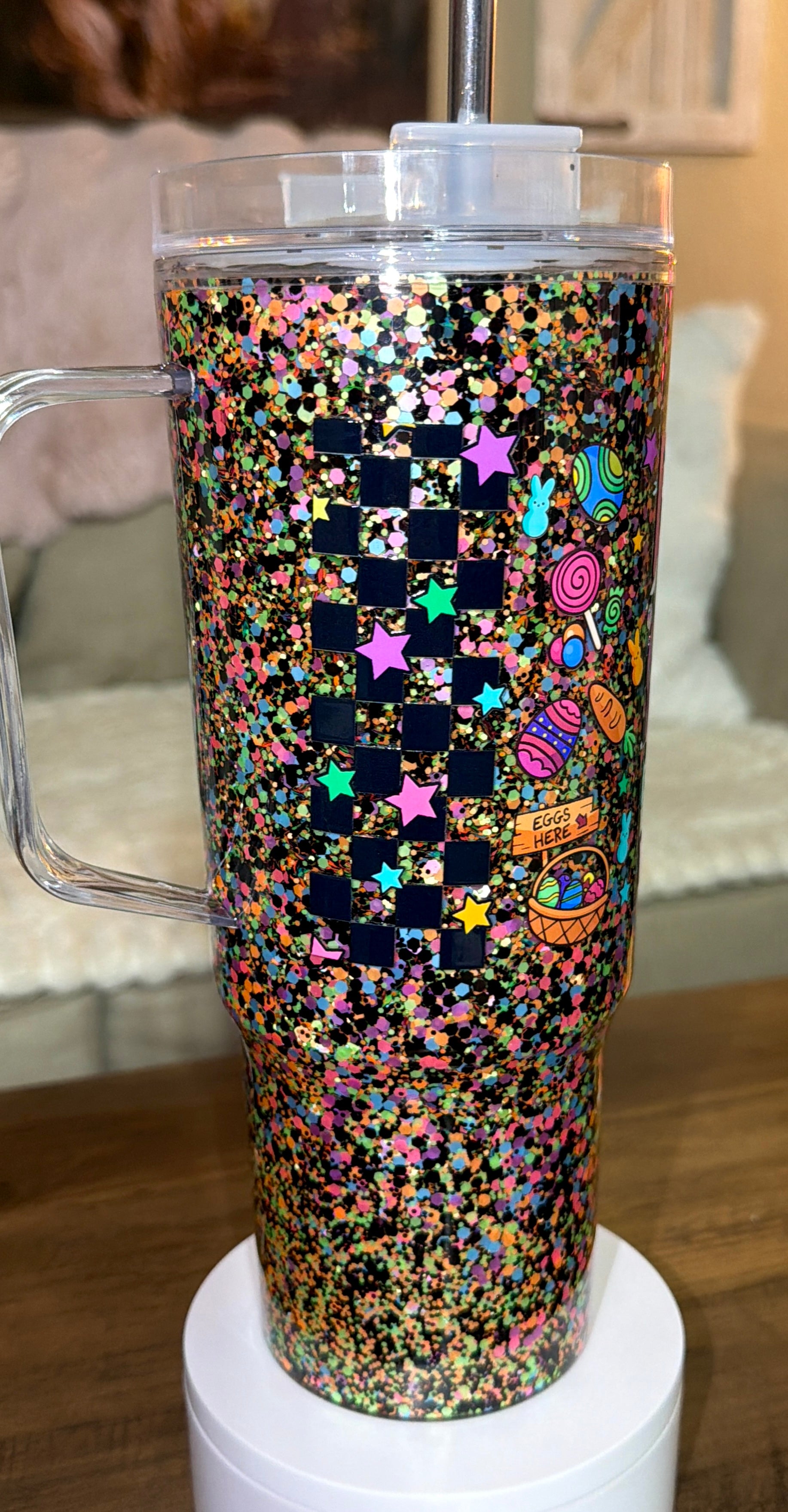 Easter Vibes Horror-Inspired Glitter Snowglobe