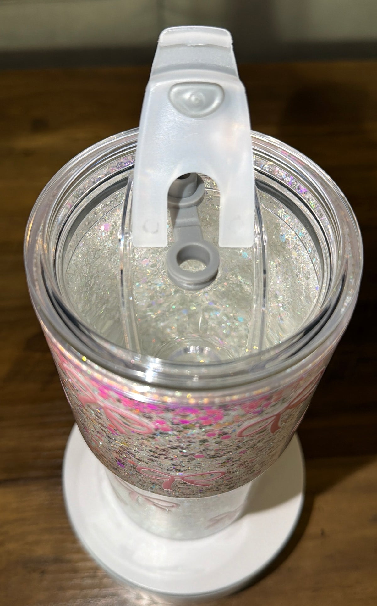 Sparkly Bow Snowglobe Cup