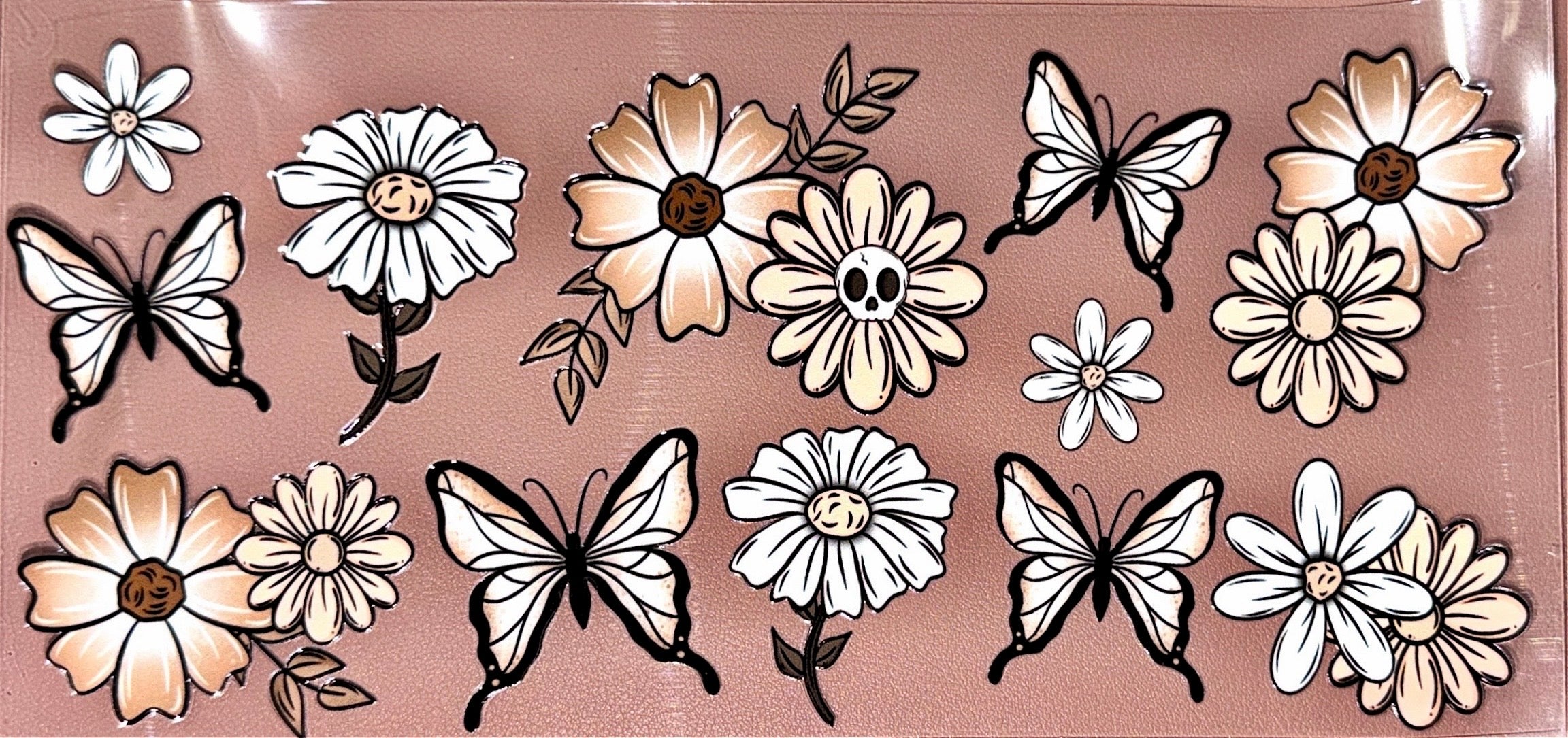 Floral butterfly UVDTF Cup Wrap