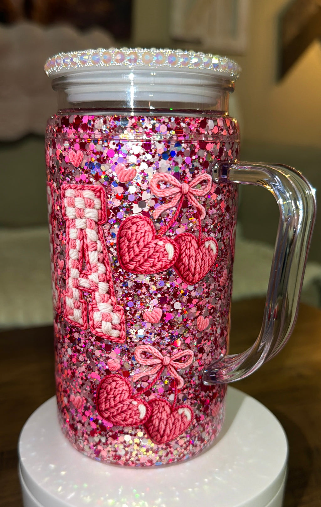 Personalized Mama Glitter Snowglobe Cup