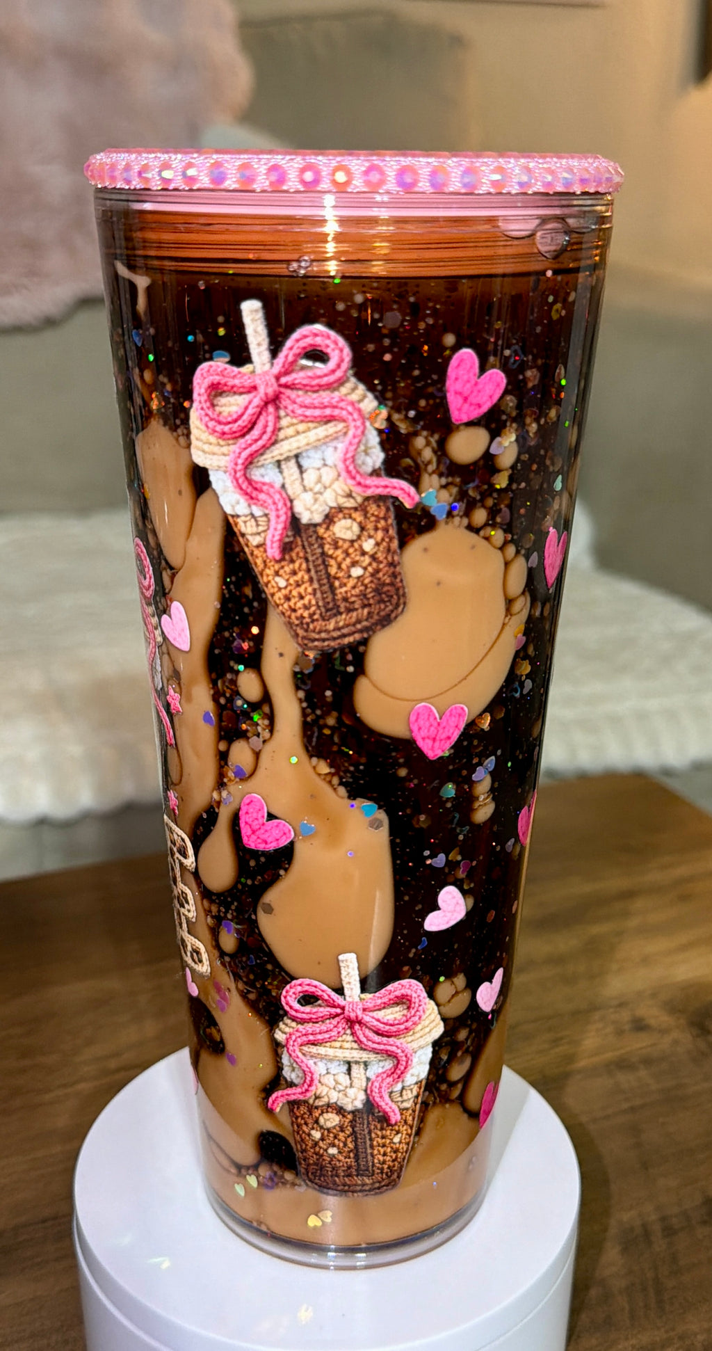 Half Mom Half Coffee Snowglobe Tumbler