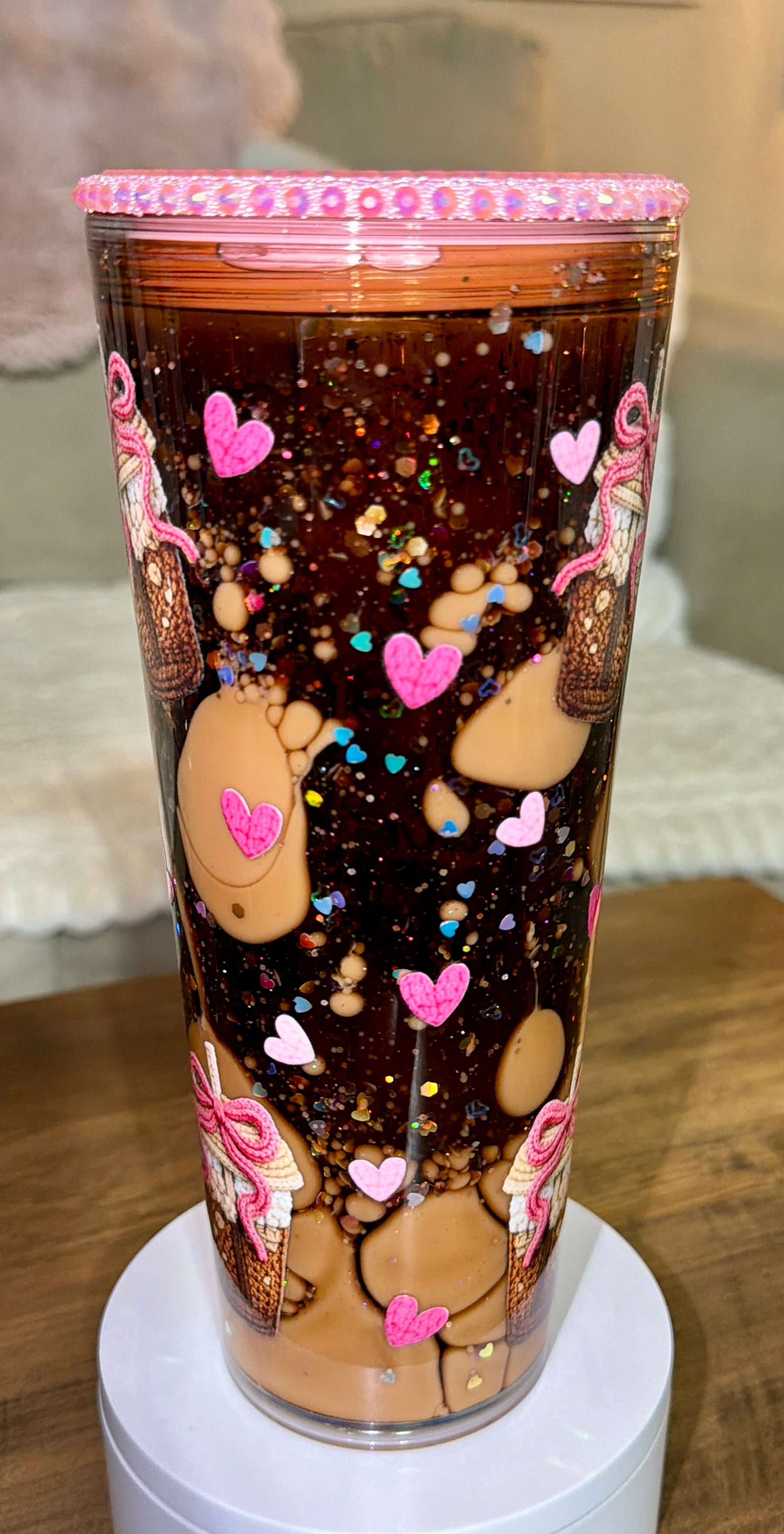 Half Mom Half Coffee Snowglobe Tumbler