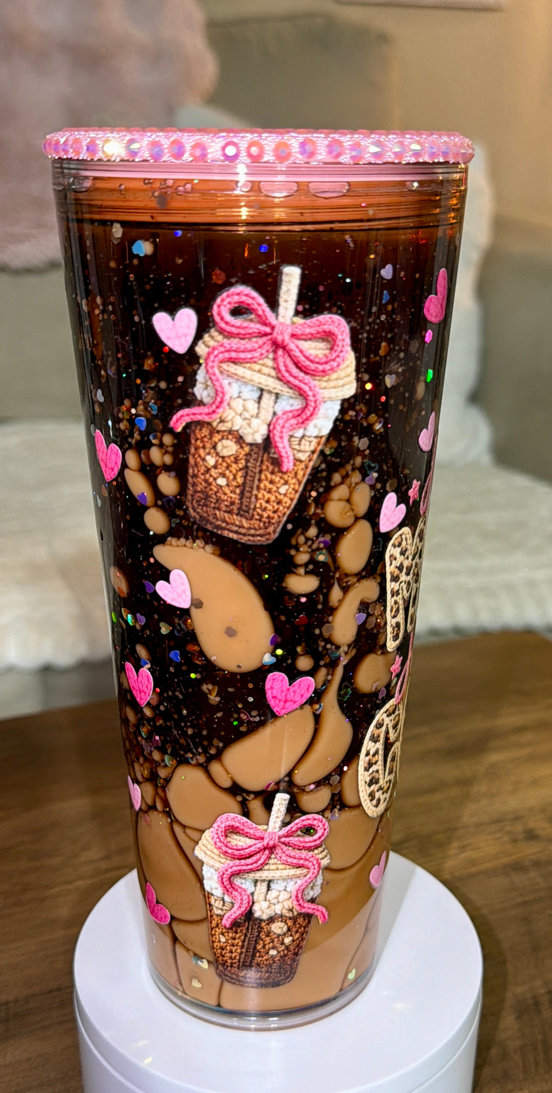Half Mom Half Coffee Snowglobe Tumbler