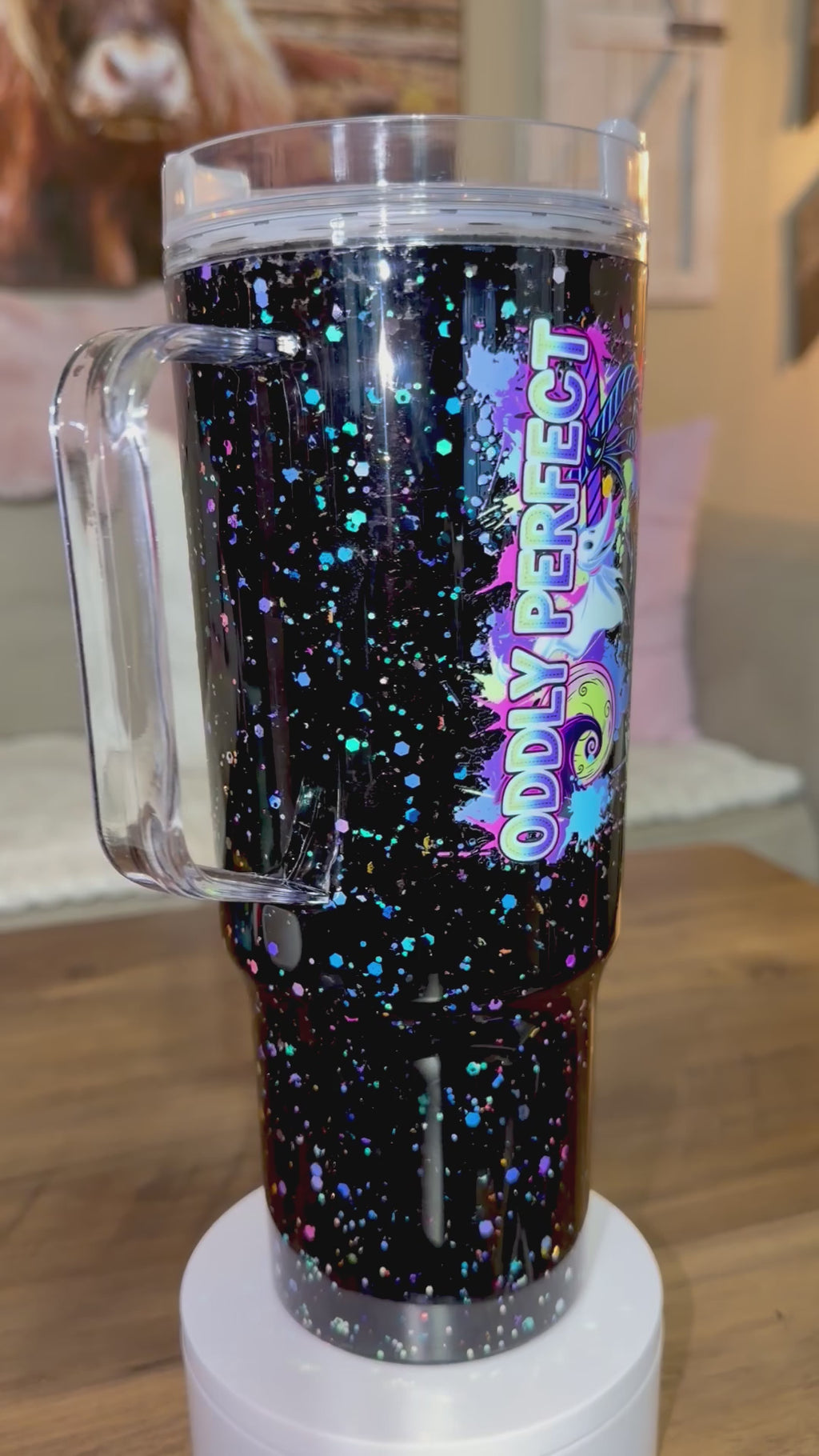 Neon nightmare inspired tumbler