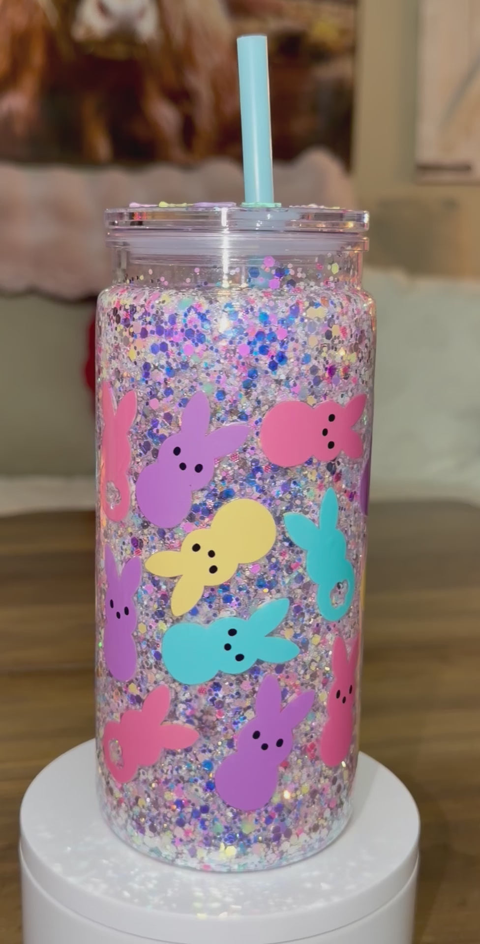 Pastel bunny Snowglobe Cup