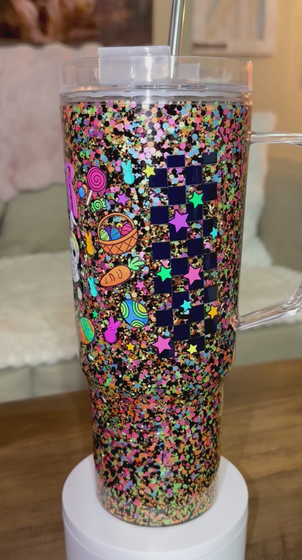 Easter Vibes Horror-Inspired Glitter Snowglobe