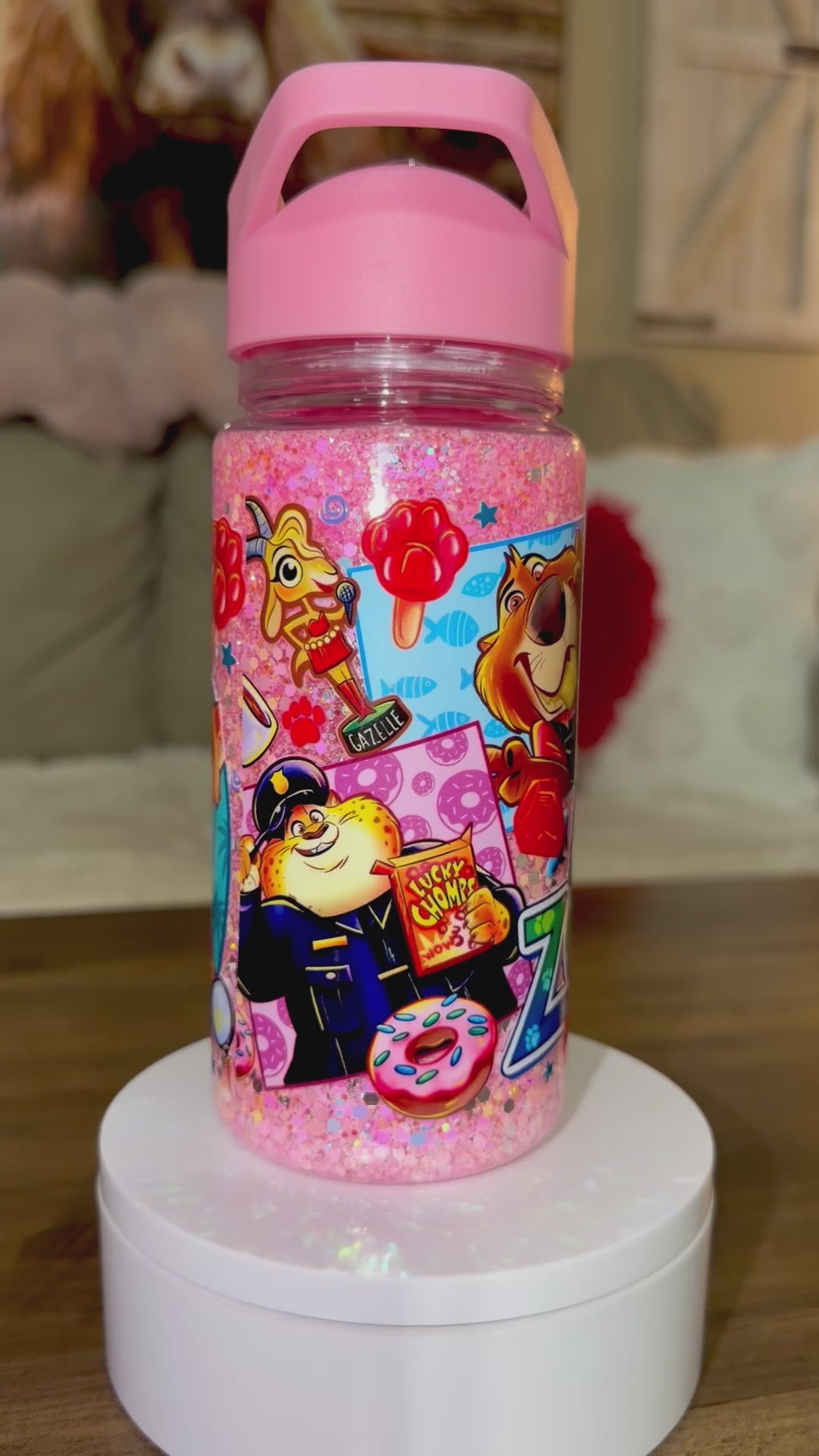 Kids Zoo Themed Snowglobe water bottle