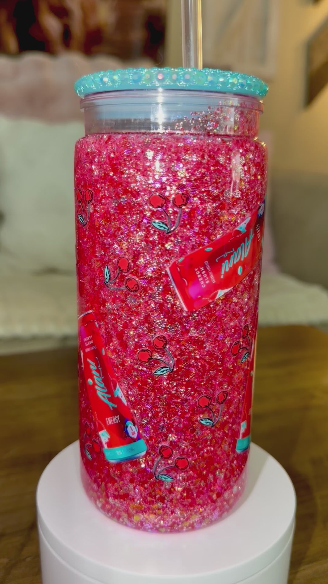 Cherry Inspired Energy Drink Snowglobe Cup