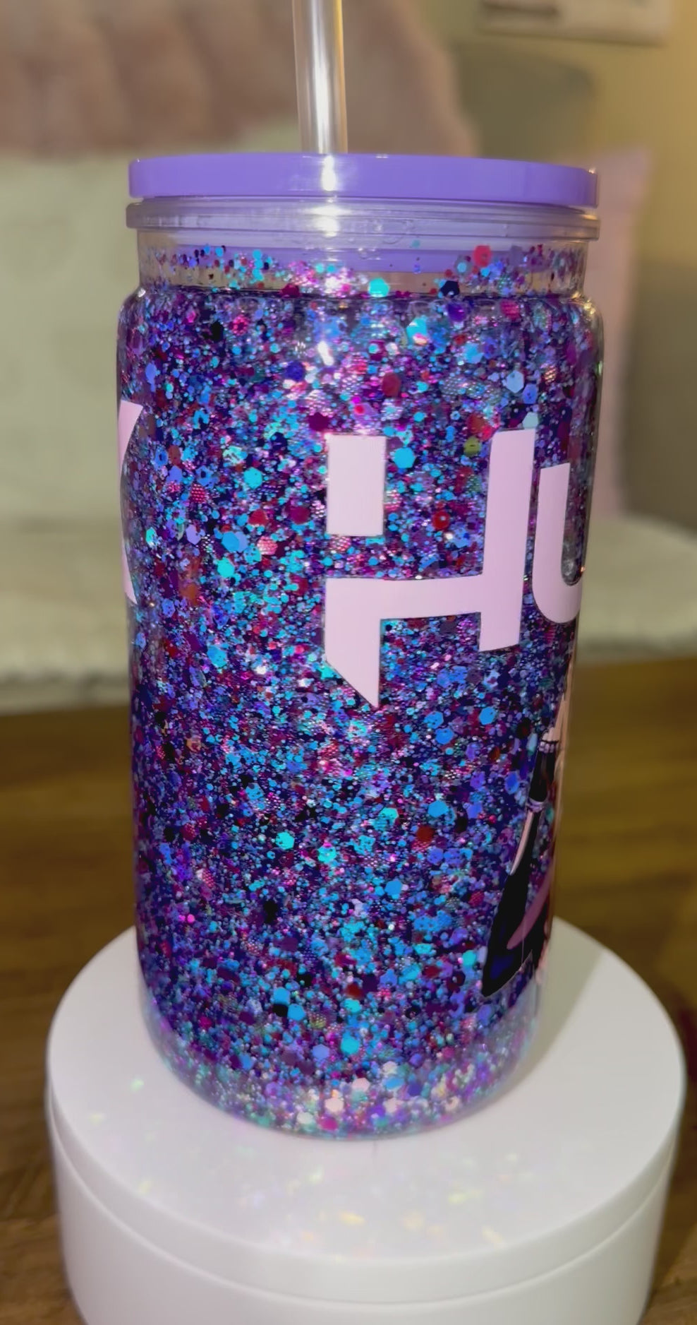 Midnight Pop Princess Glitter Snowglobe Cup