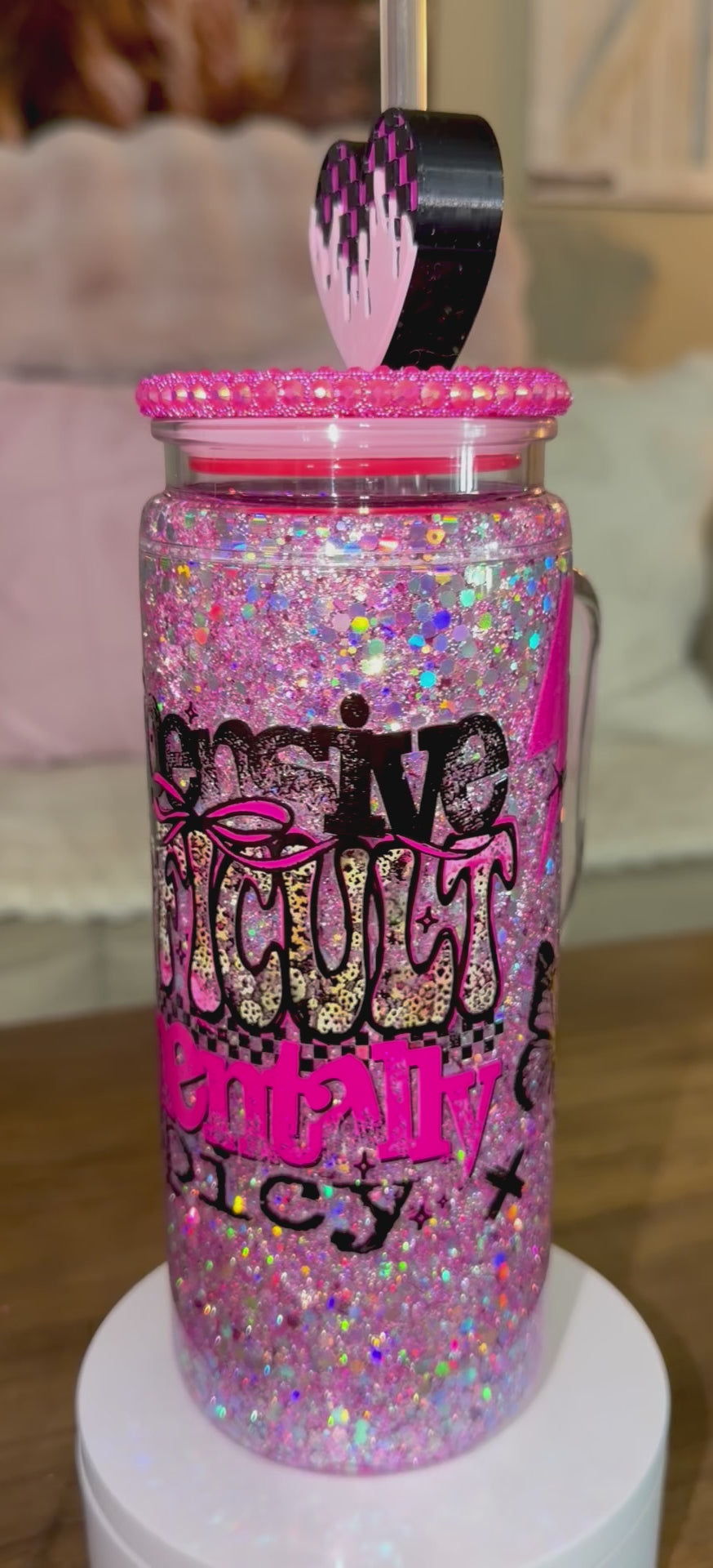 Pink Snowglobe Cup