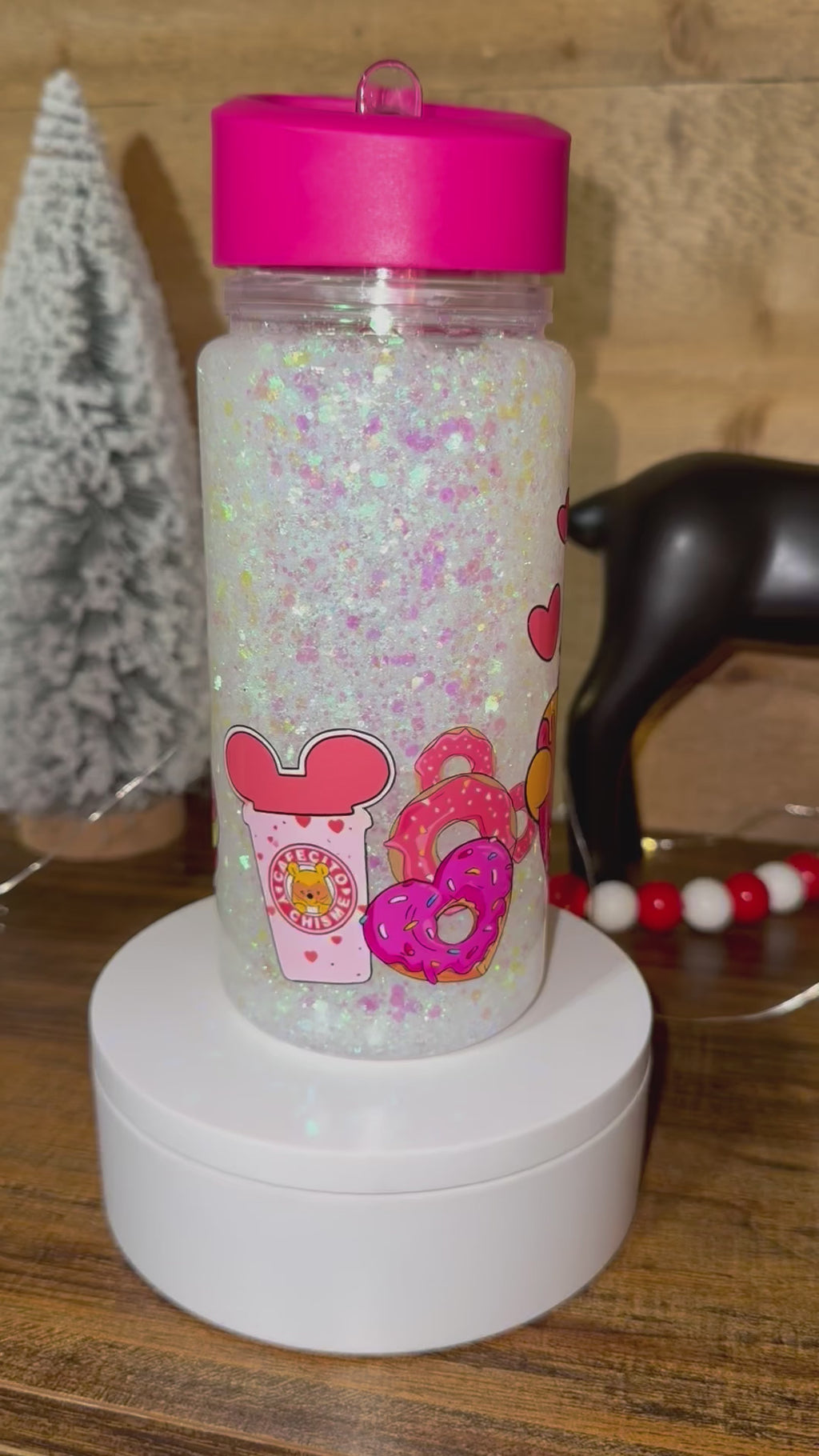 Kids custom snowglobe water bottle
