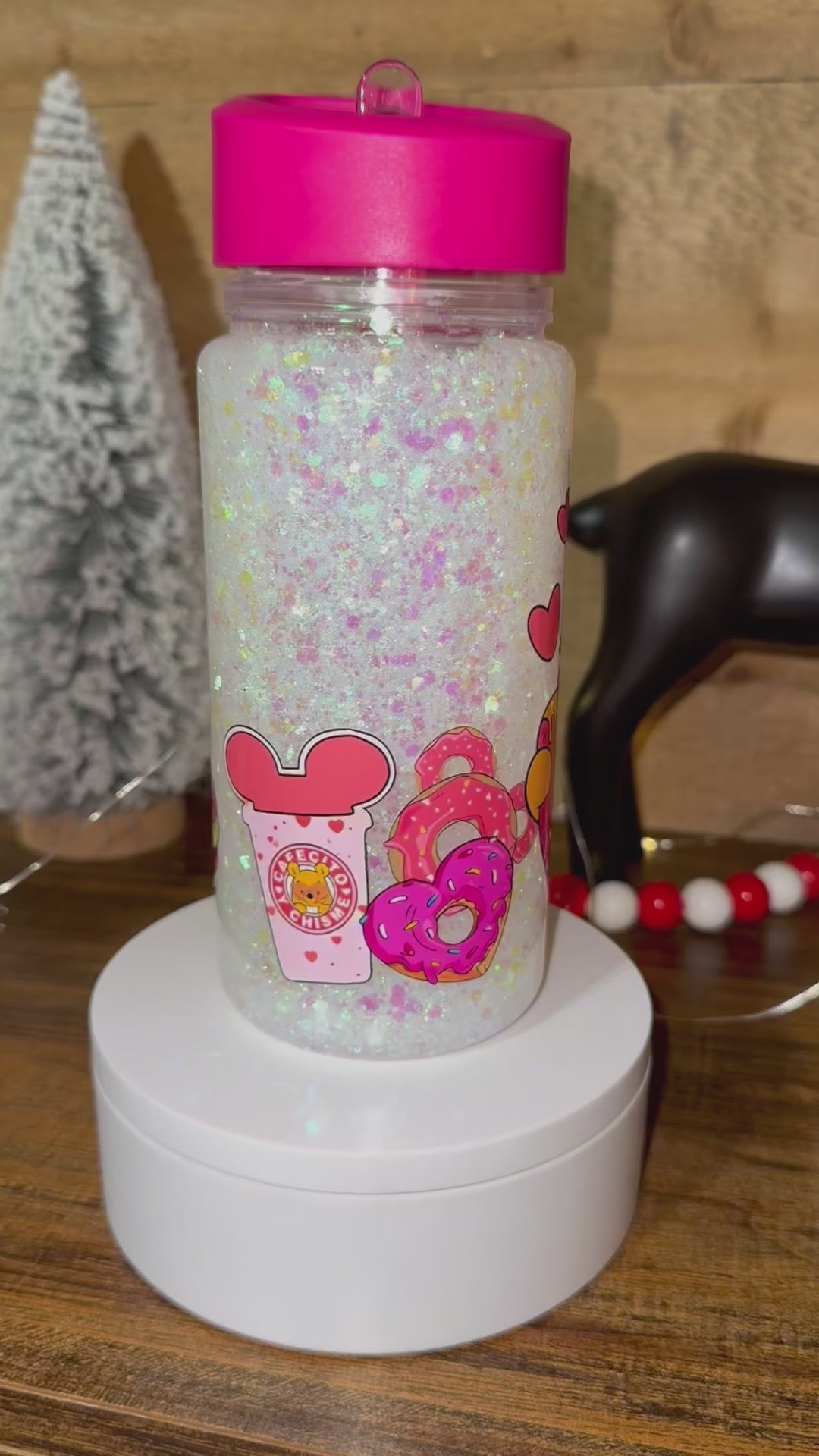 Kids custom snowglobe water bottle
